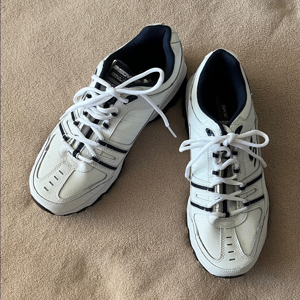 Skechers White and Black Men's Athletic Shoes